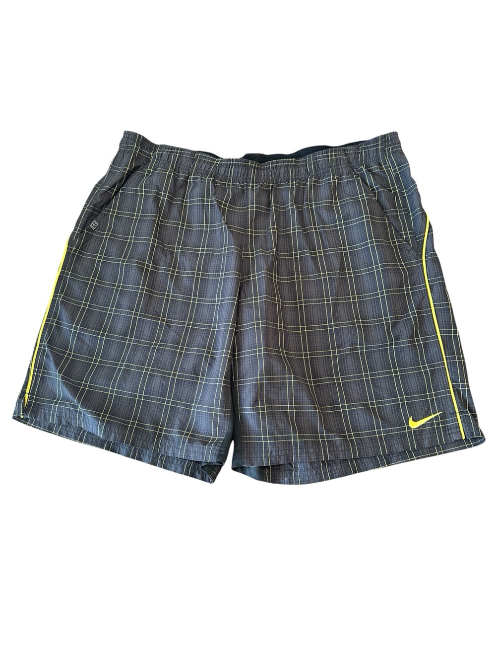 Vintage Nike Court Shorts Medium Olive Plaid Tennis Challenge Sportswear XXL